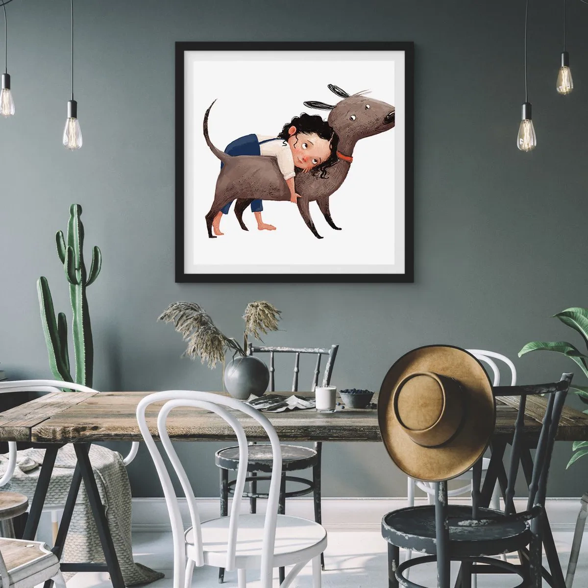 Plakat w czarnej ramie - Najlepsi przyjaciele - 60x60 cm