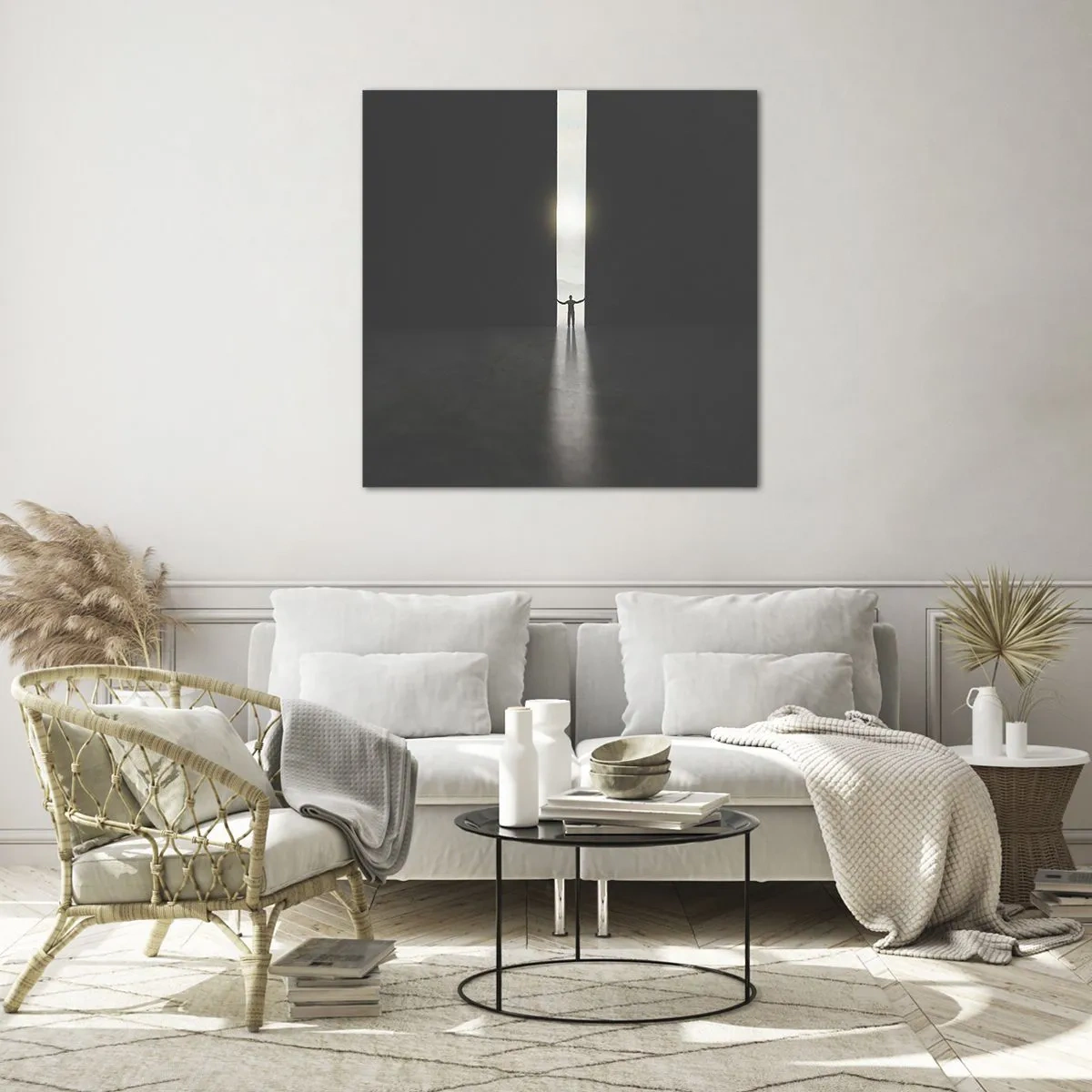 Obraz na szkle - Krok do jasnej przyszłości - 70x70 cm