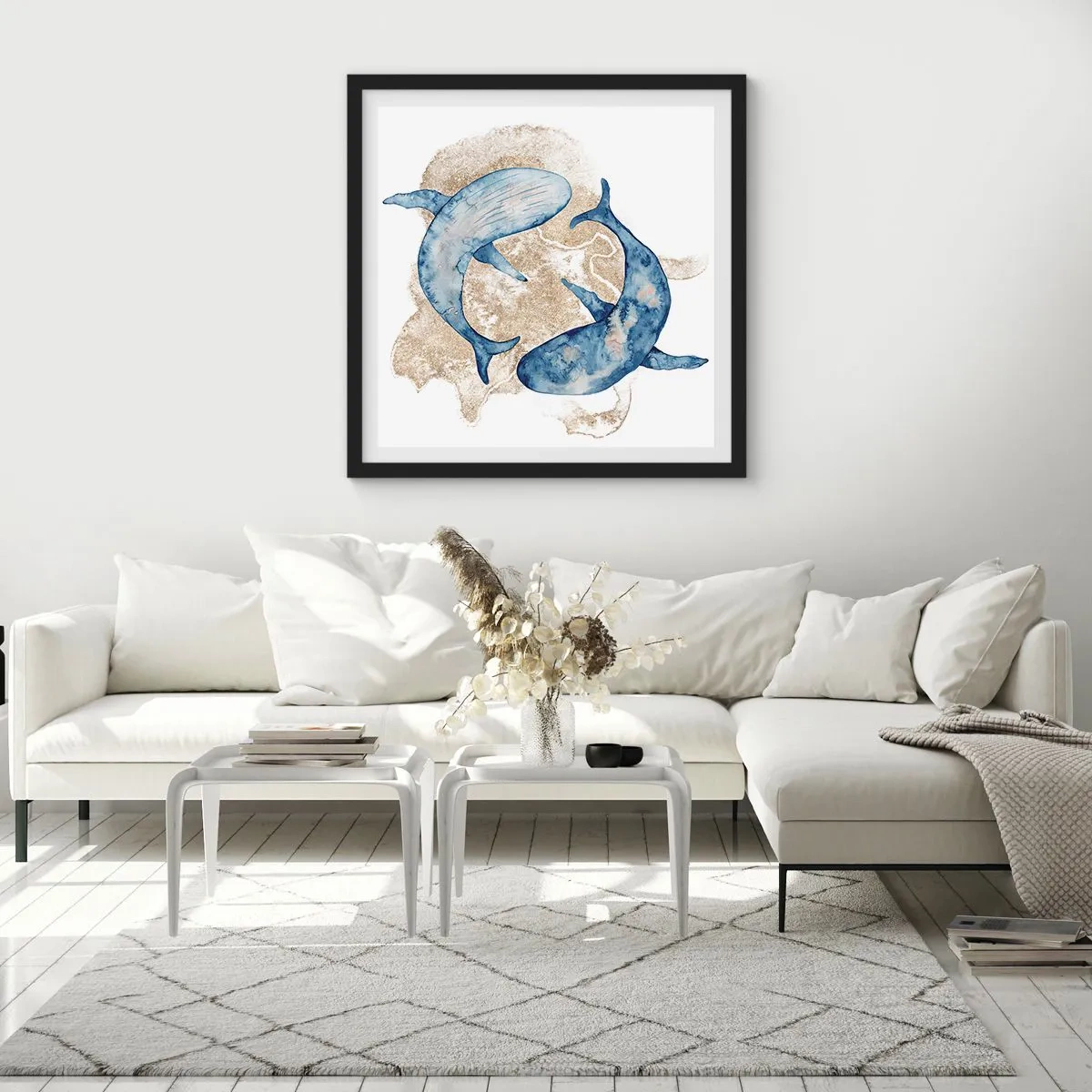 Plakat w czarnej ramie - Przyjaźń czy kochanie? - 40x40 cm