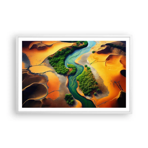 Plakat w białej ramie - Życiodajna rzeka - 91x61 cm