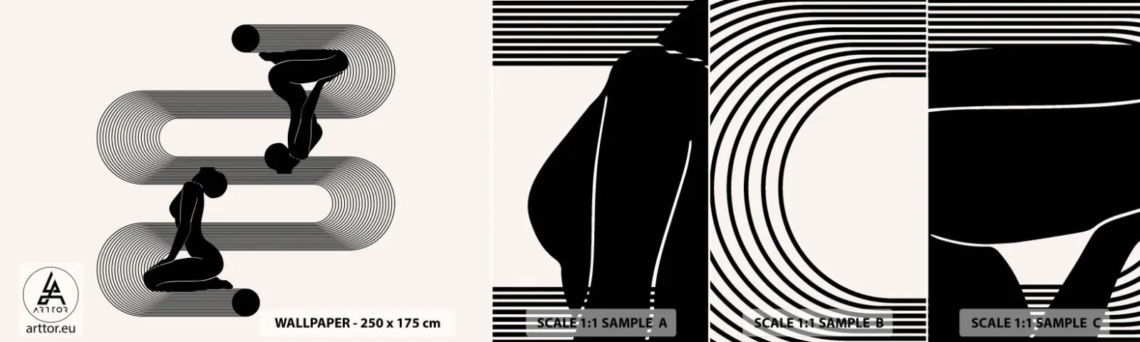Fototapeta Próbka Standard Eco - Zmysłowa symetria - Kobiety, Linie, Medytacja - 100x30 cm