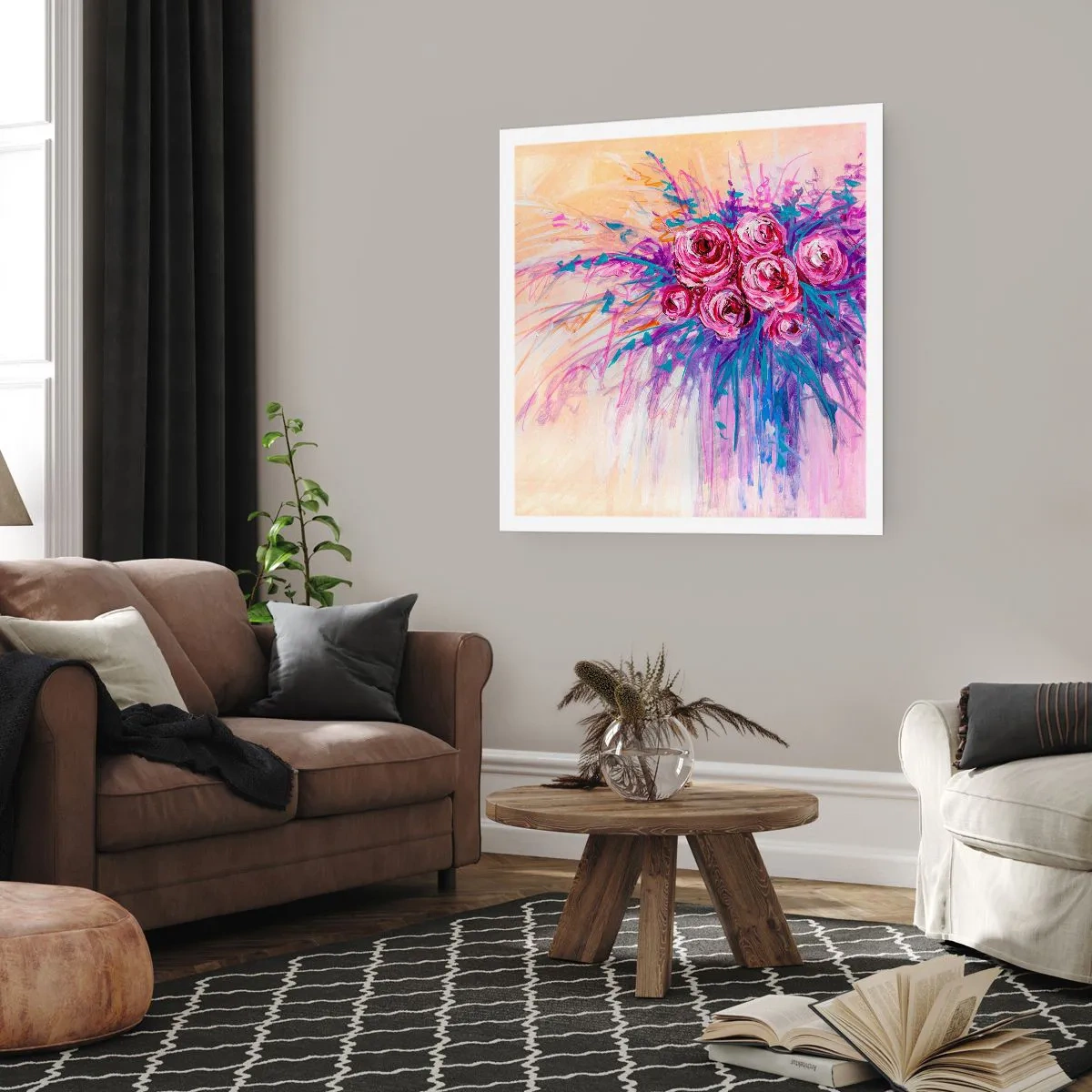 Plakat - Różana fontanna - 30x30 cm