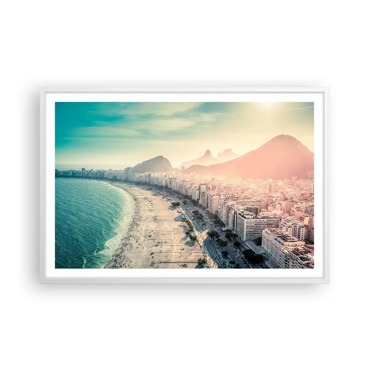 Plakat w białej ramie - Wieczne wakacje w Rio - 91x61 cm