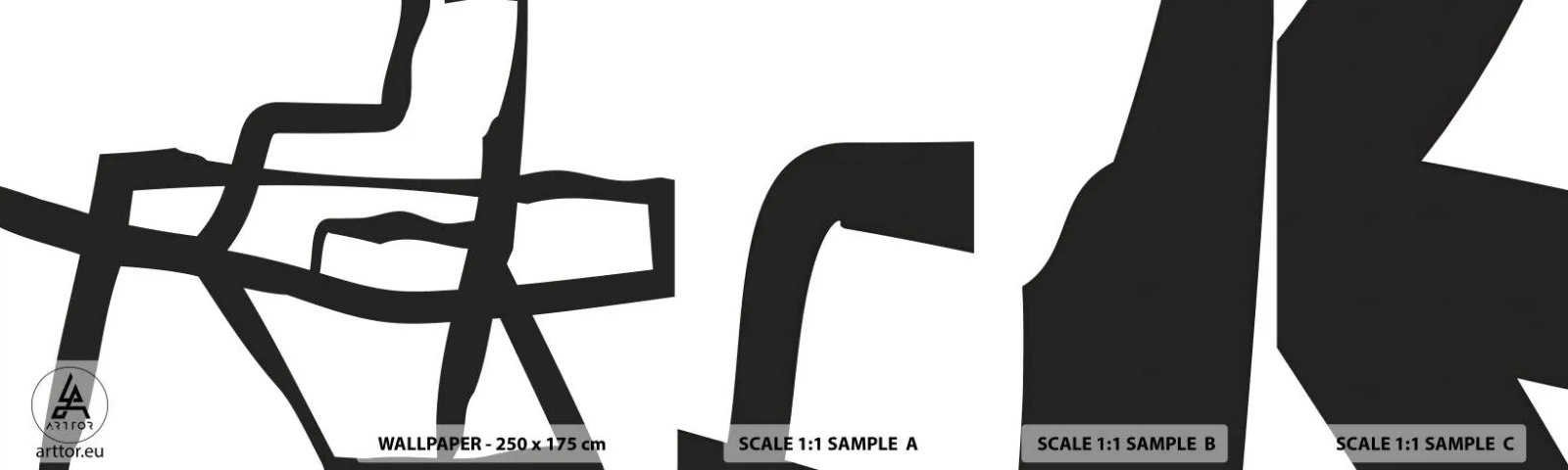 Fototapeta Próbka Samoprzylepna Deluxe Sticker - Czarno-biała konstrukcja - Kreska, Czarno-Biały, Abstrakcjonizm - 100x30 cm