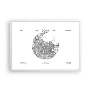 Plakat w białej ramie - Anatomia Dohy - 70x50 cm