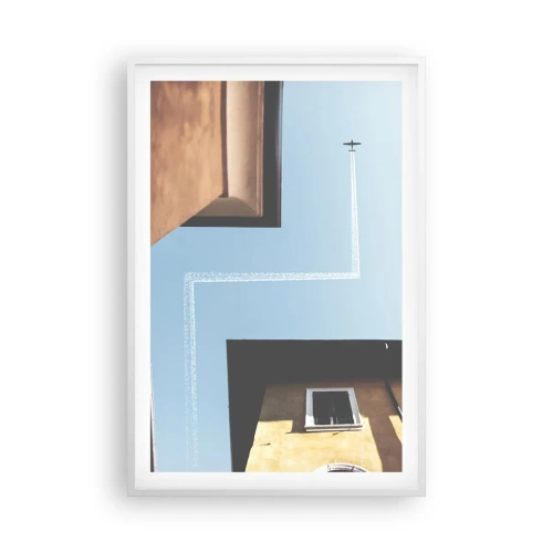 Plakat w białej ramie - Ponad miejskim labiryntem - 61x91 cm