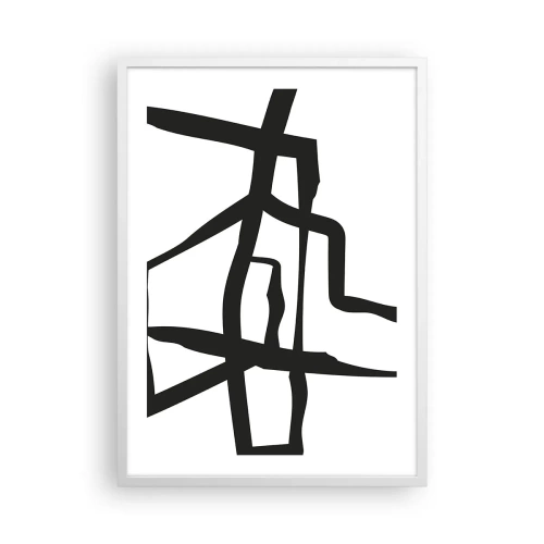 Plakat w białej ramie - Czarno-biała konstrukcja - 50x70 cm