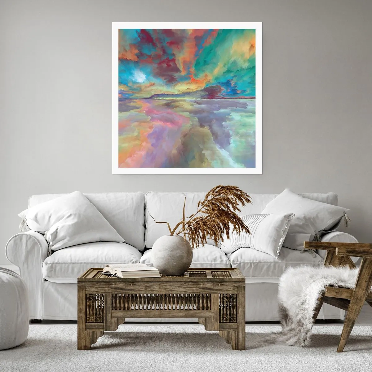 Plakat - Dwa nieba - 40x40 cm