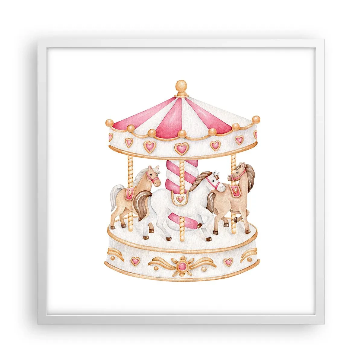 Plakat w białej ramie - Słodki świat dzieciństwa - 50x50 cm