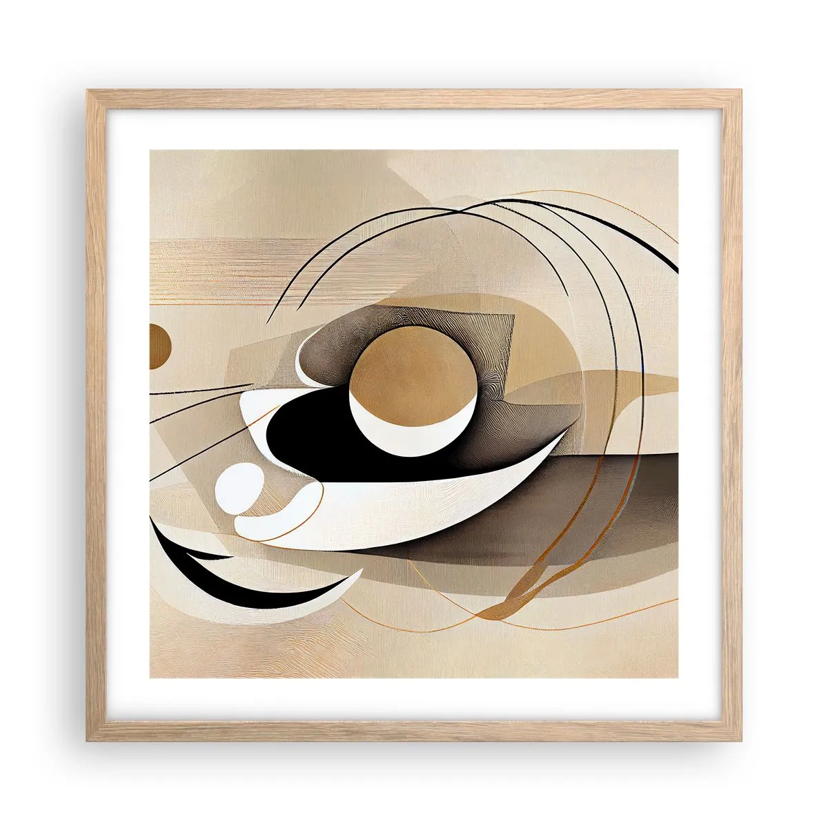 Plakat w ramie jasny dąb - Kompozycja: istota rzeczy - 50x50 cm