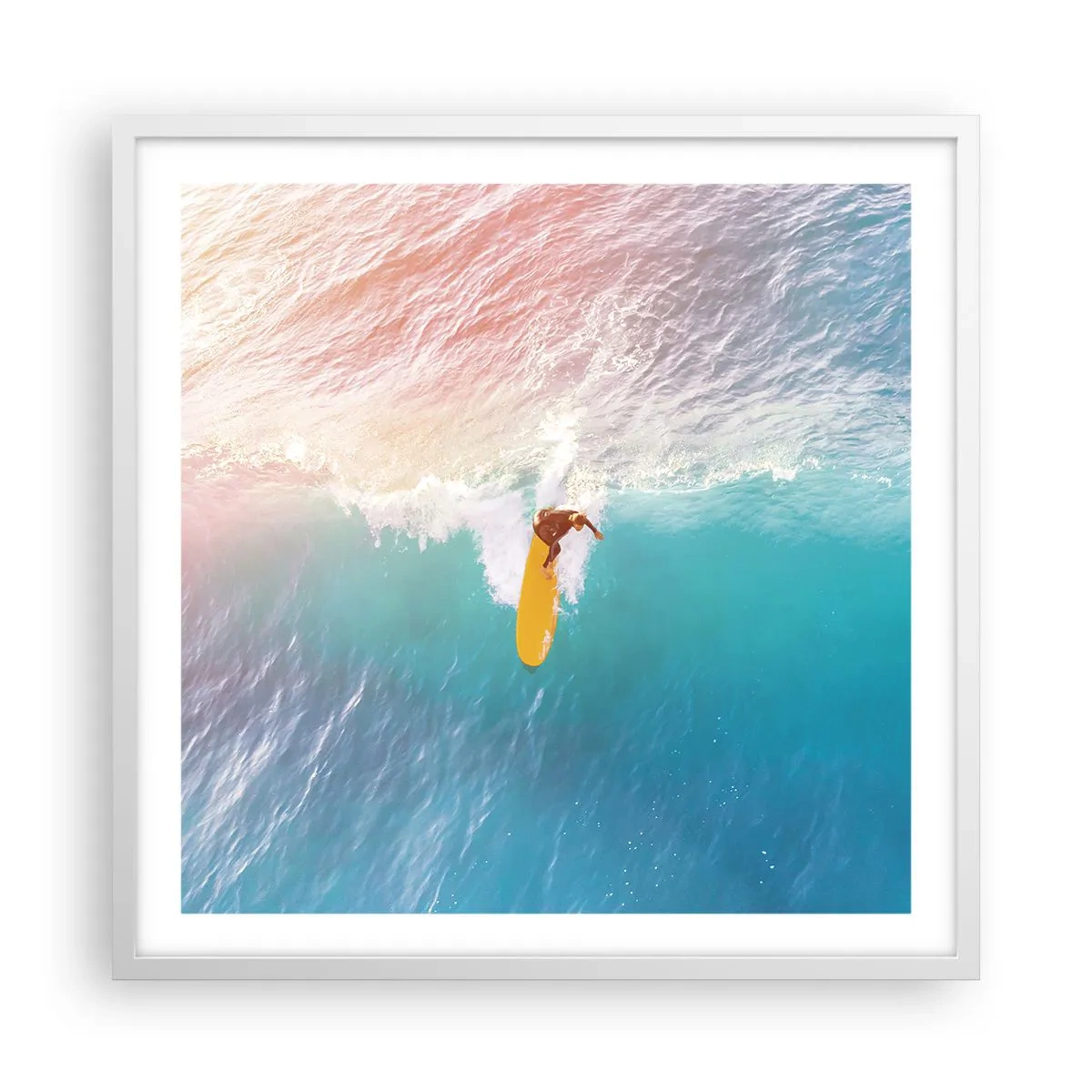 Plakat w białej ramie - Oceaniczny jeździec - 60x60 cm