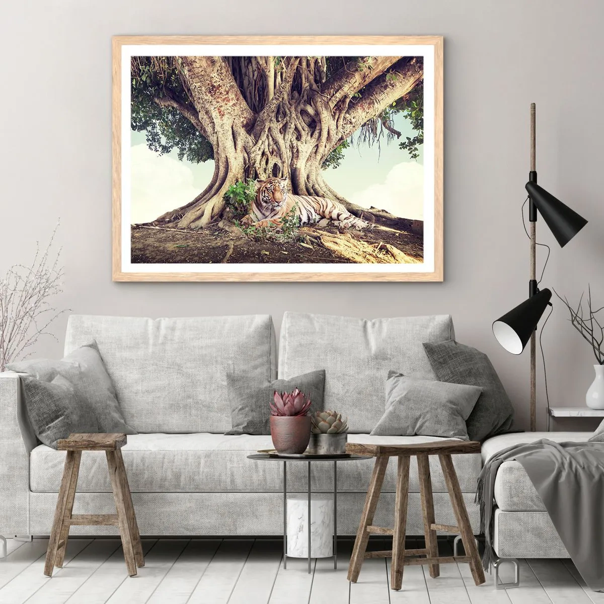 Plakat w ramie jasny dąb - Widok z Księgi Rodzaju - 91x61 cm