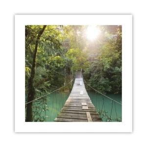 Plakat - Nad lazurową wodą do lazurowego lasu - 40x40 cm