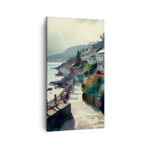 Obraz na płótnie - Śródziemnomorskie miasteczko - 45x80 cm