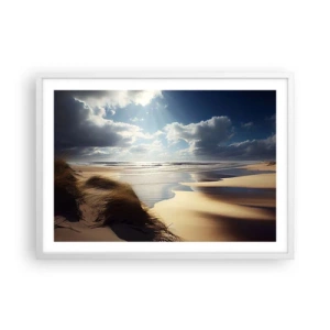 Plakat w białej ramie - Plaża, dzika plaża - 70x50 cm