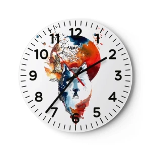 Zegar ścienny - Nos w nos z nocą - 40x40 cm