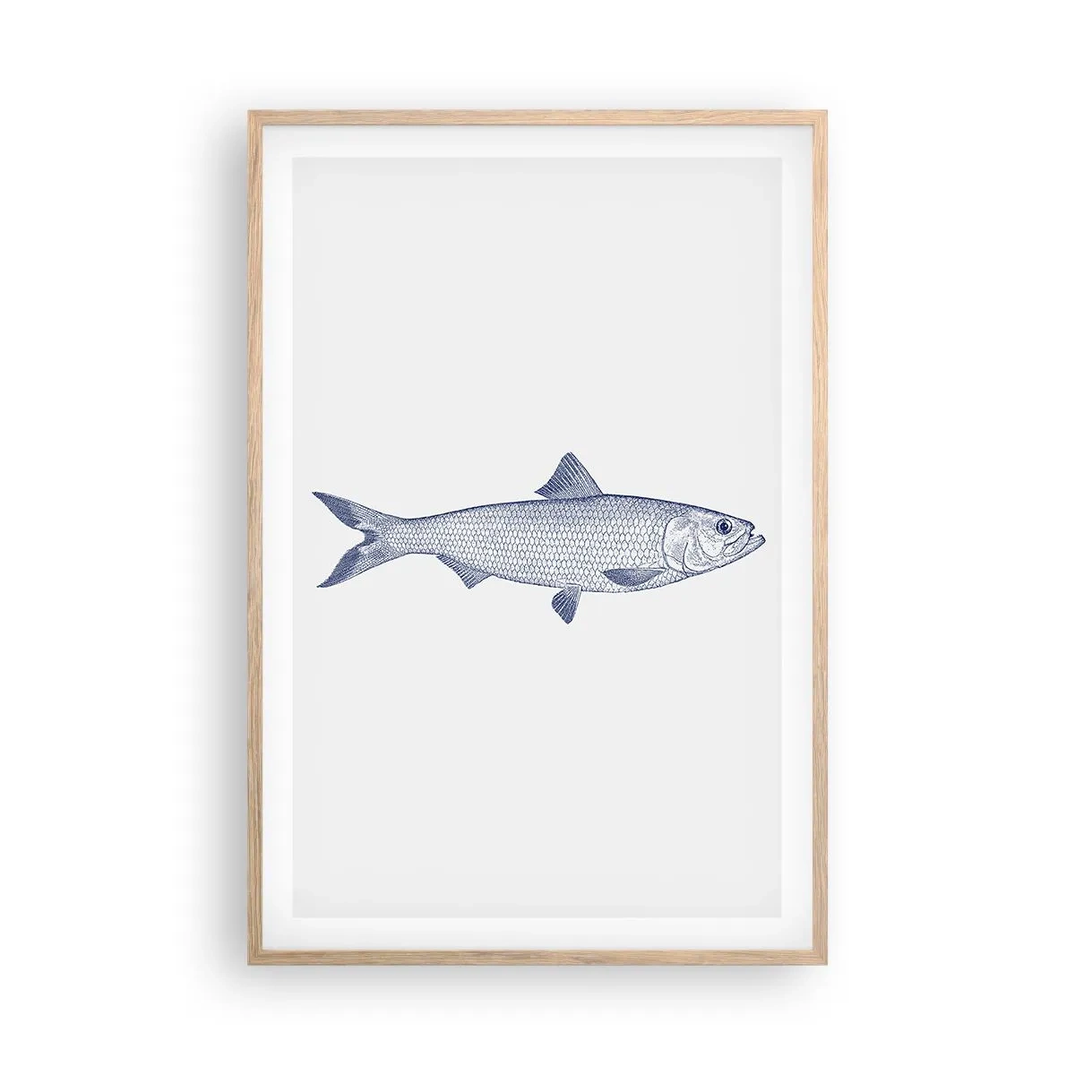 Plakat w ramie jasny dąb - Pozdrowienia z północnych mórz - 61x91 cm