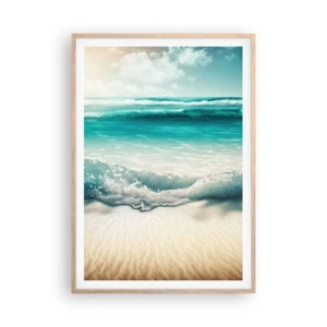 Plakat w ramie jasny dąb - Spokój oceanu - 70x100 cm