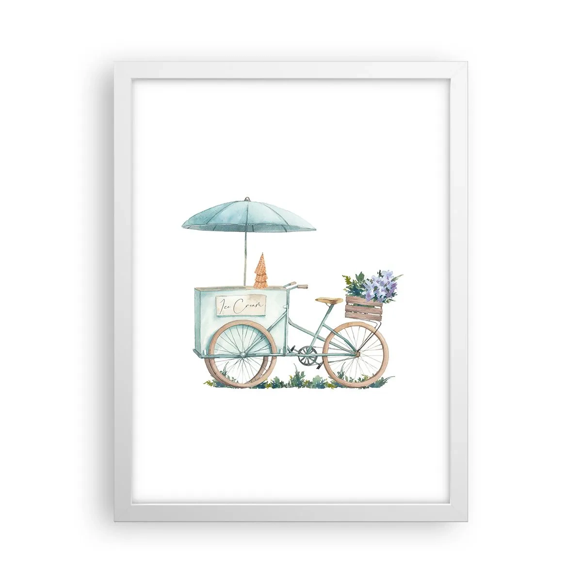 Plakat w białej ramie - Słodkie wspomnienie lata - 30x40 cm