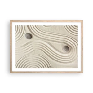 Plakat w ramie jasny dąb - Dotyk ciepła - 70x50 cm