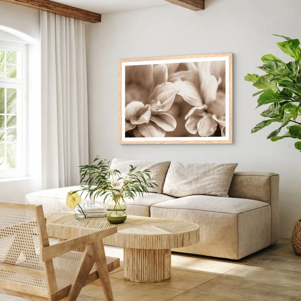 Plakat w ramie jasny dąb - Łagodne jak uśmiech - 100x70 cm