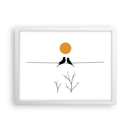 Plakat w białej ramie - Słowiczy wieczór - 40x30 cm