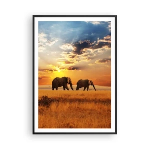 Plakat w czarnej ramie - Rodzinna przechadzka - 70x100 cm