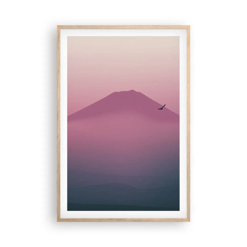Plakat w ramie jasny dąb - Wędrowcy ponad chmurami - 61x91 cm
