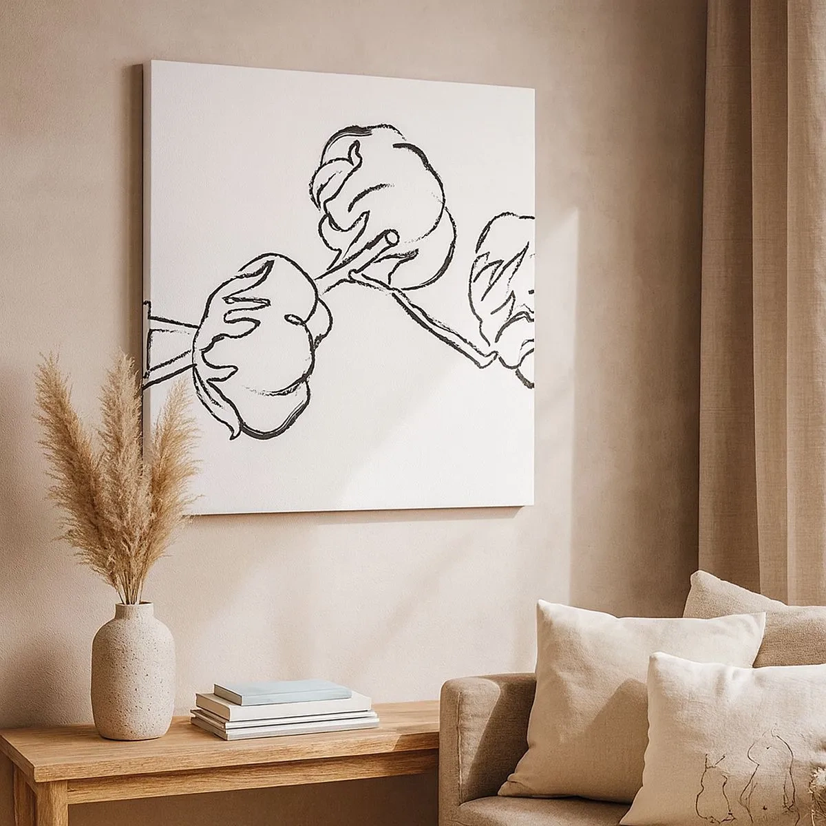 Obraz na płótnie - Bawełniany puch - 30x30 cm