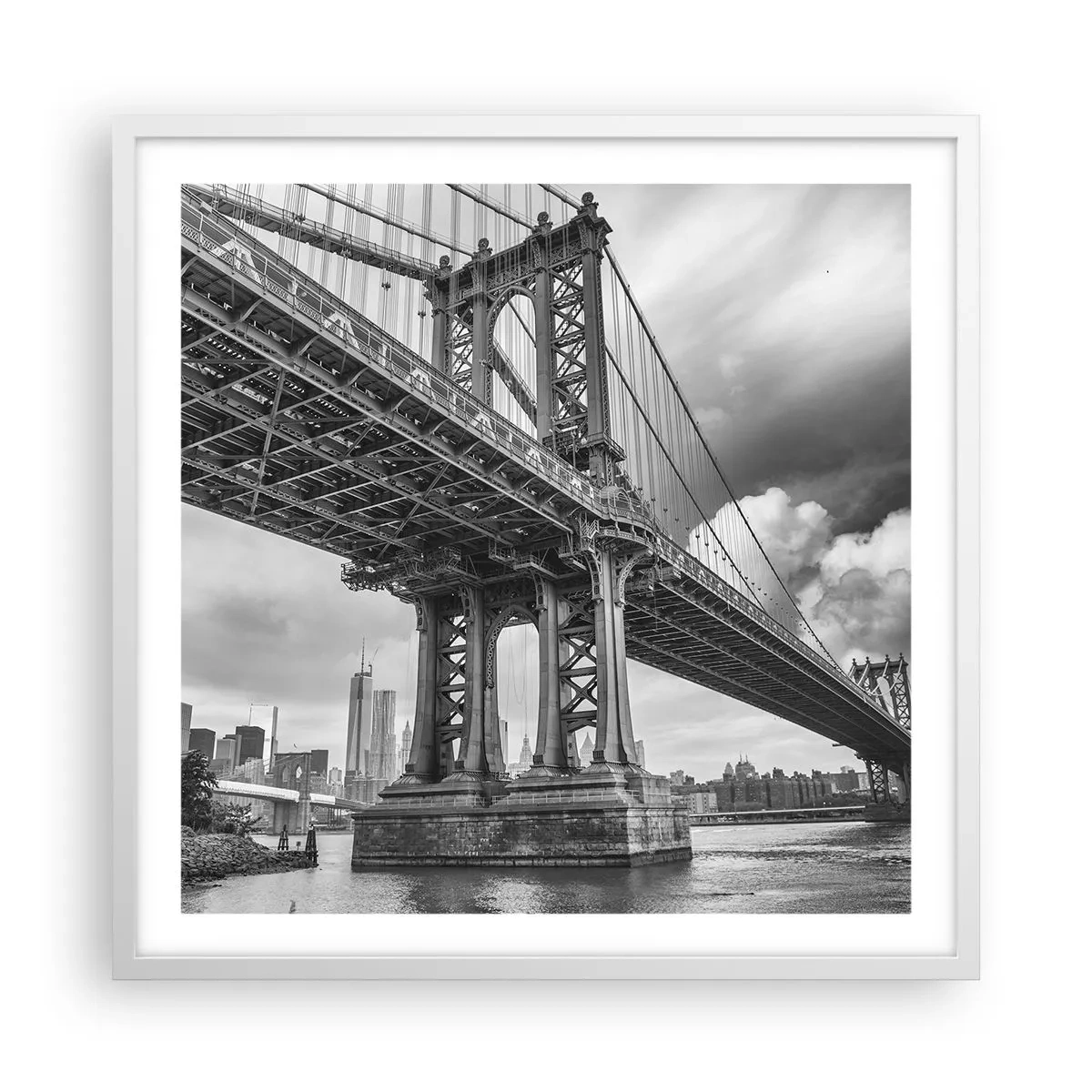 Plakat w białej ramie - Do serca miasta - 60x60 cm