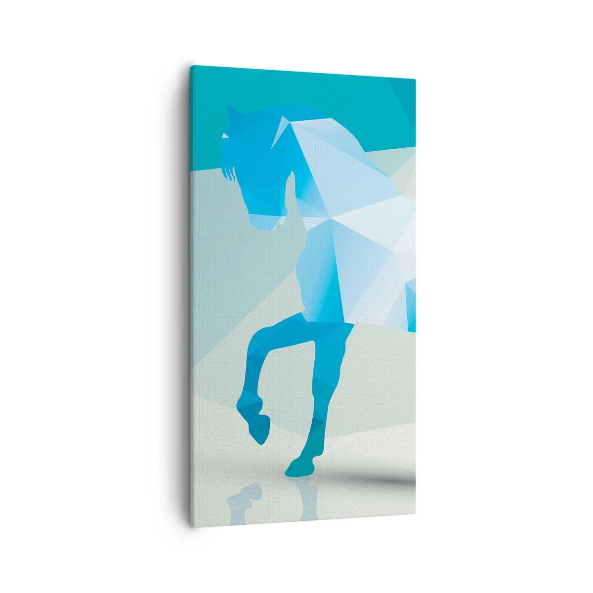 Obraz na płótnie - Geometryczny koń w turkusie - 55x100 cm