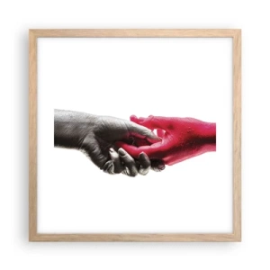 Plakat w ramie jasny dąb - Razem, choć inni - 40x40 cm