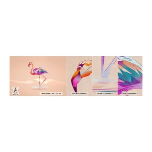 Fototapeta Próbka Premium Canvas - Ptak dobrych emocji - Flaming, Ptak, Abstrakcja - 100x30 cm