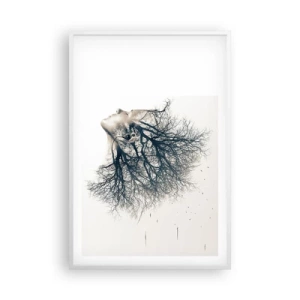 Plakat w białej ramie - Zasłuchana w szept drzewa - 61x91 cm