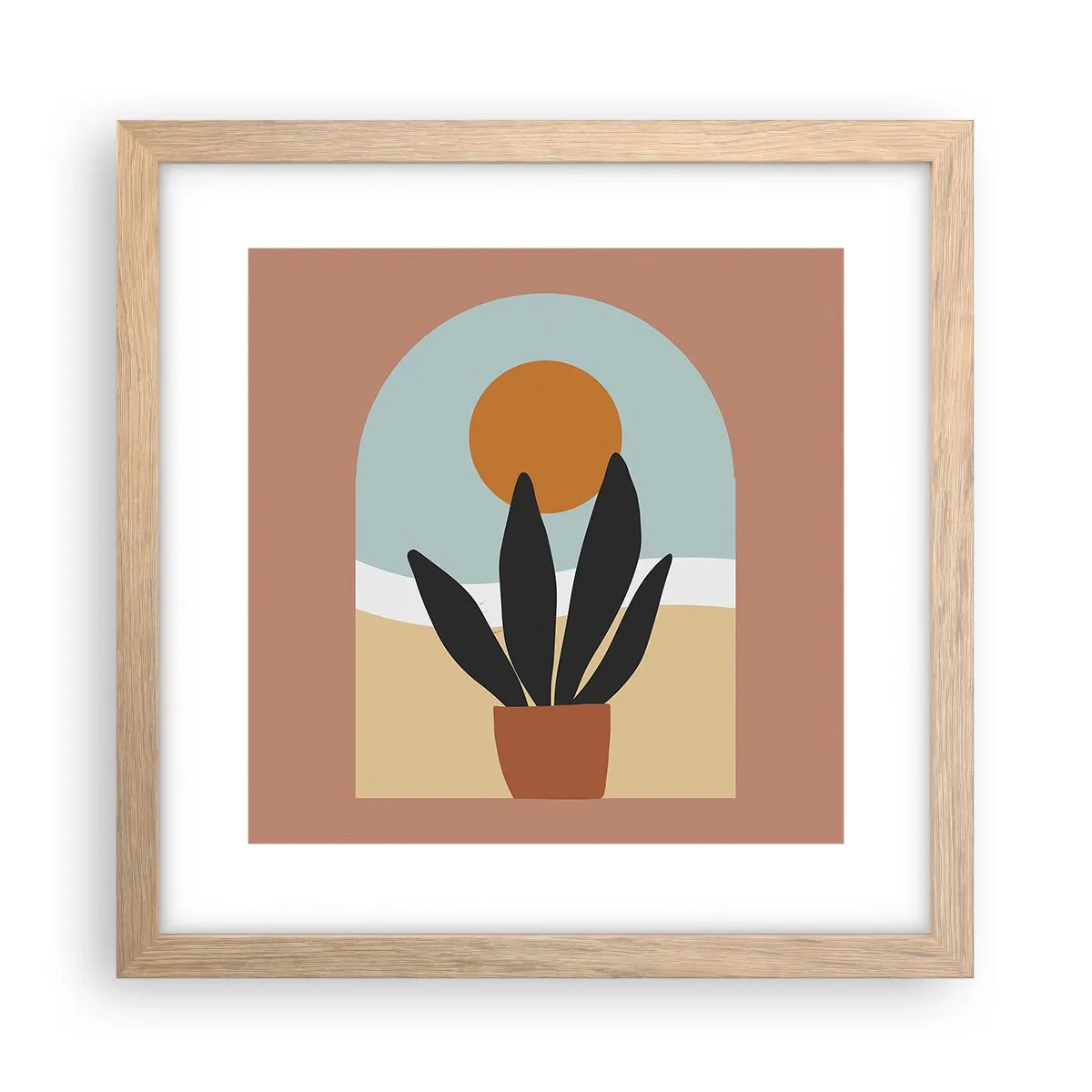 Plakat w ramie jasny dąb - Drobne radości - 30x30 cm