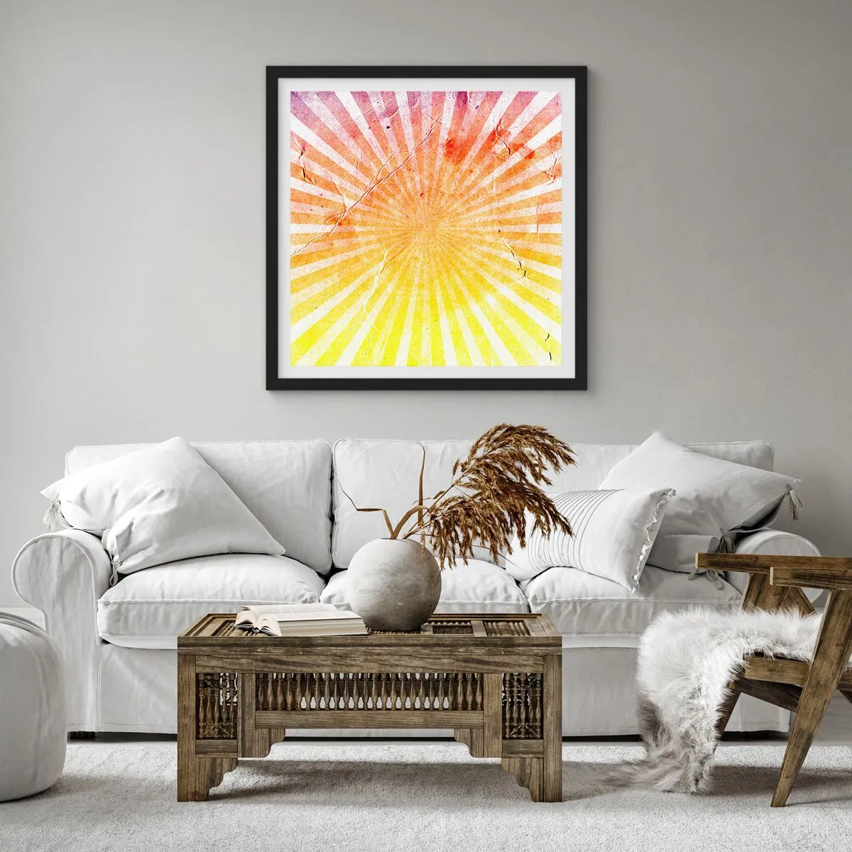 Plakat w czarnej ramie - Wschody i zachody - 60x60 cm