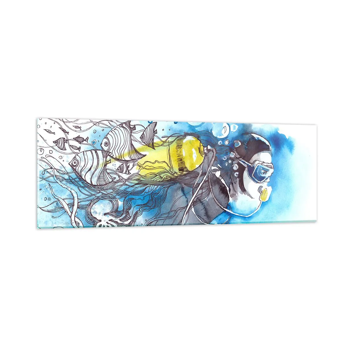 Obraz na szkle - Wielki błękit - 90x30 cm