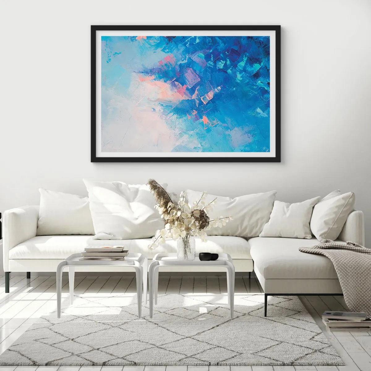 Plakat w czarnej ramie - Zimowa abstrakcja - 50x40 cm