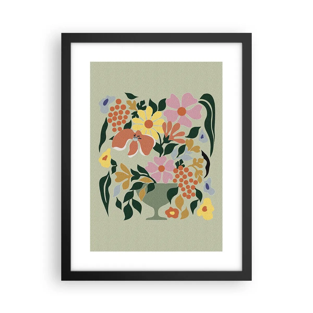 Plakat w czarnej ramie - Bukiet kipiący życiem - 30x40 cm