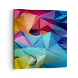 Obraz na płótnie - Tęczowe origami - 70x70 cm