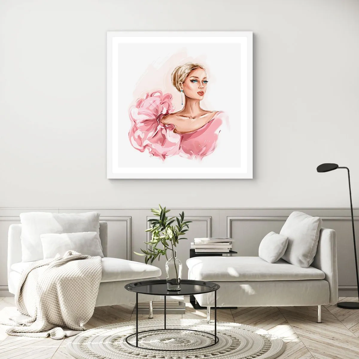 Plakat w białej ramie - Jak  malowana… - 60x60 cm