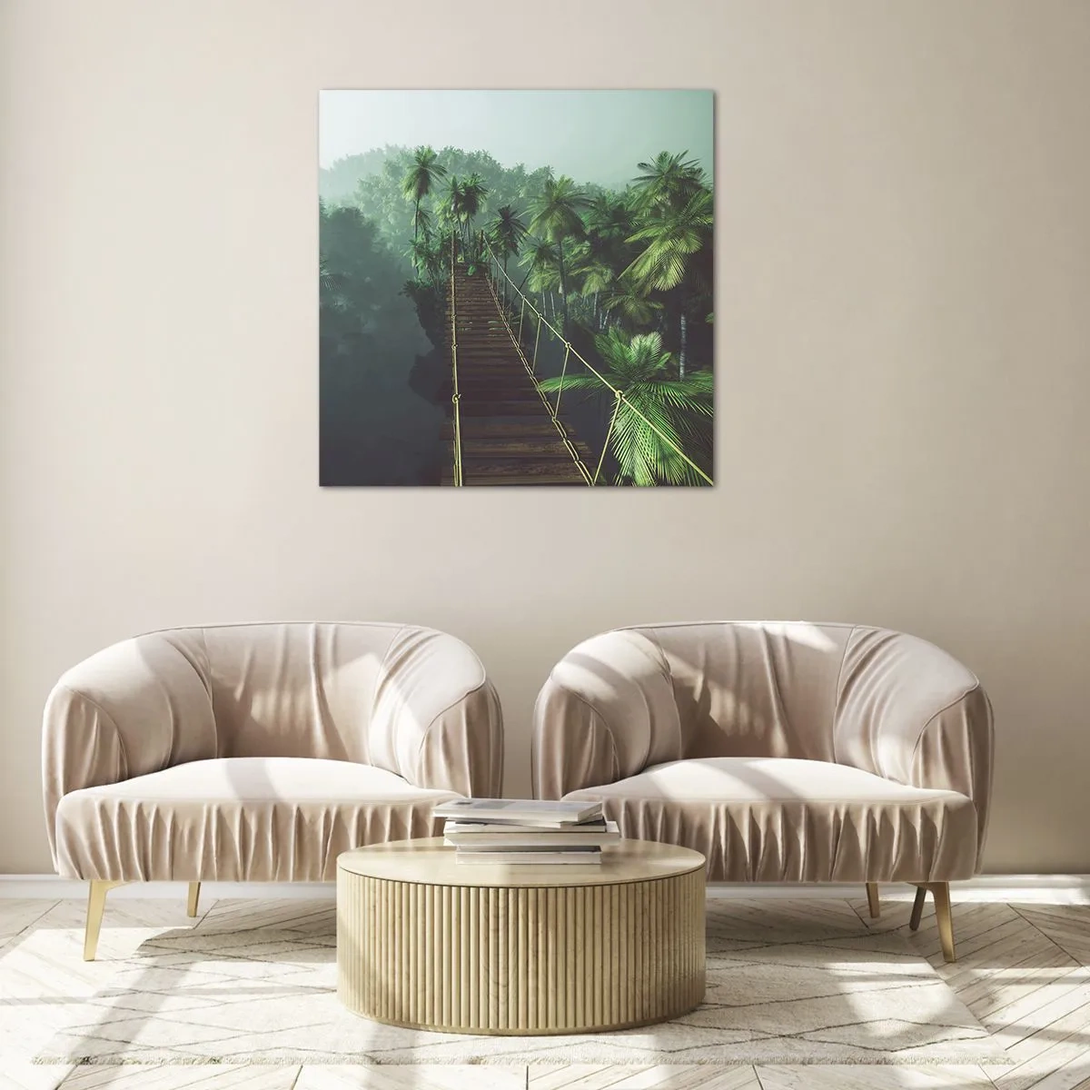 Obraz na szkle - Nad kipielą zieleni - 60x60 cm