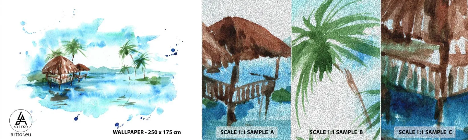 Fototapeta Próbka Premium Sand - Gdzieś na Pacyfiku - Krajobraz, Wyspa, Palmy - 100x30 cm