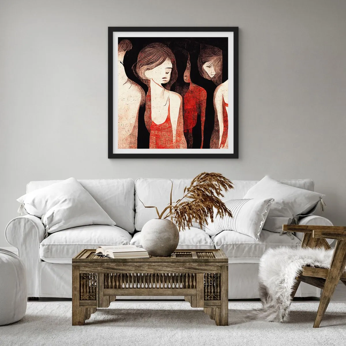 Plakat w czarnej ramie - Madonny z ciemności - 40x40 cm