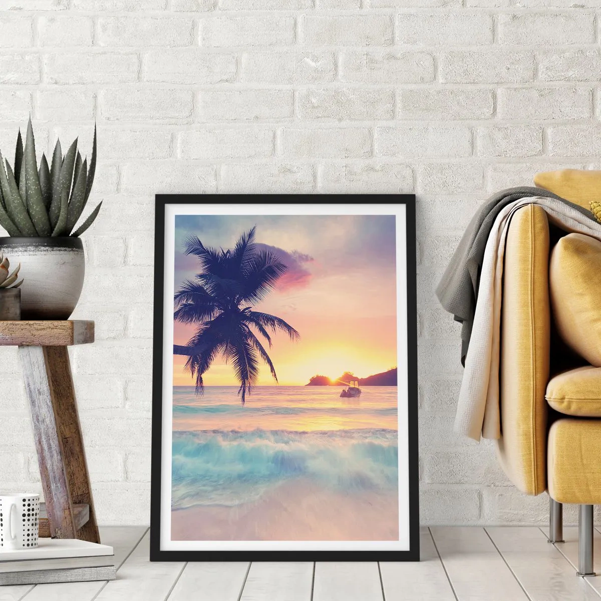 Plakat w czarnej ramie - Wieczór w zatoce - 40x50 cm
