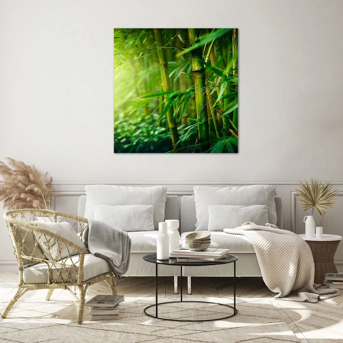 Obraz na szkle - Poznać zieleń samą w sobie - 50x50 cm