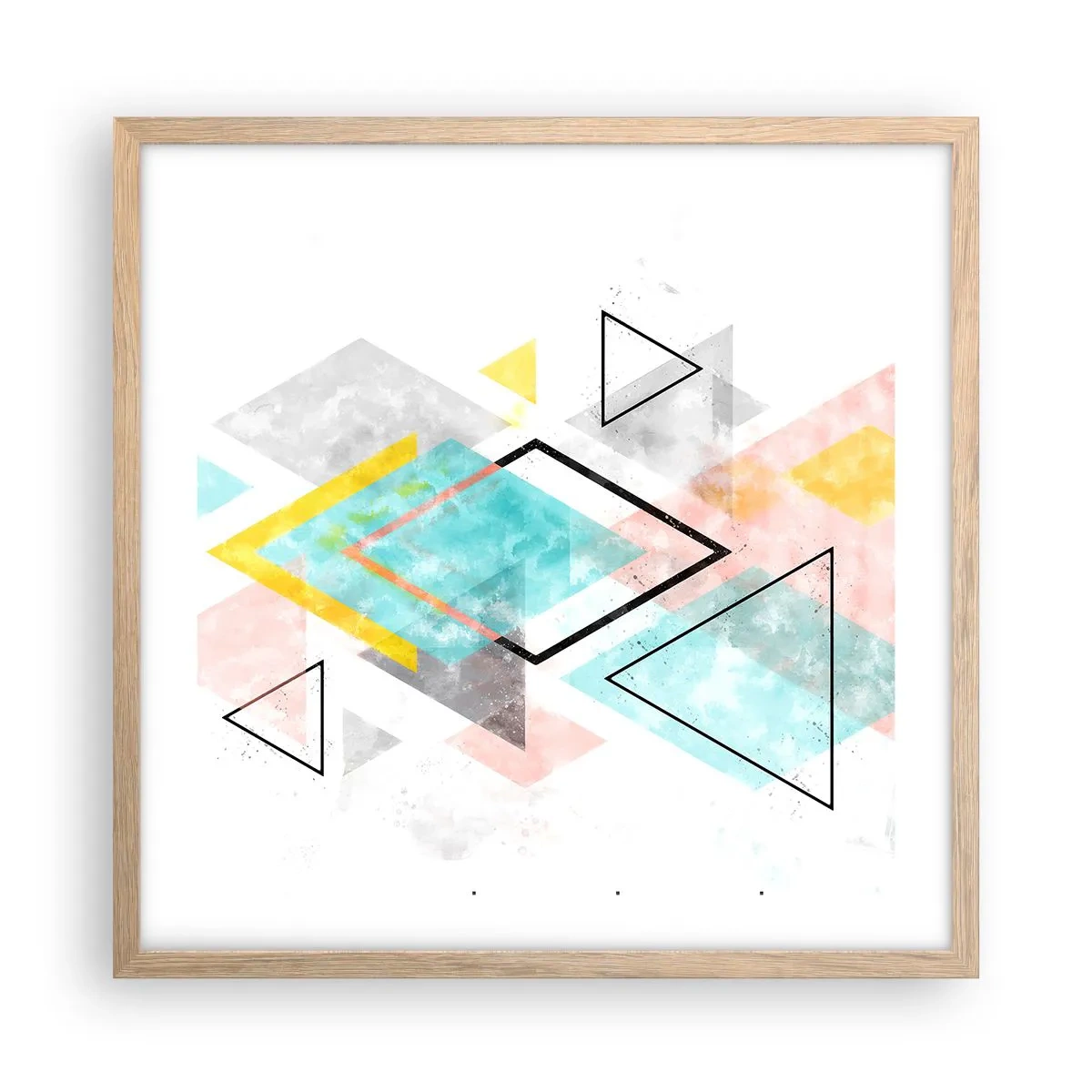 Plakat w ramie jasny dąb - Igraszka geometryczna - 50x50 cm