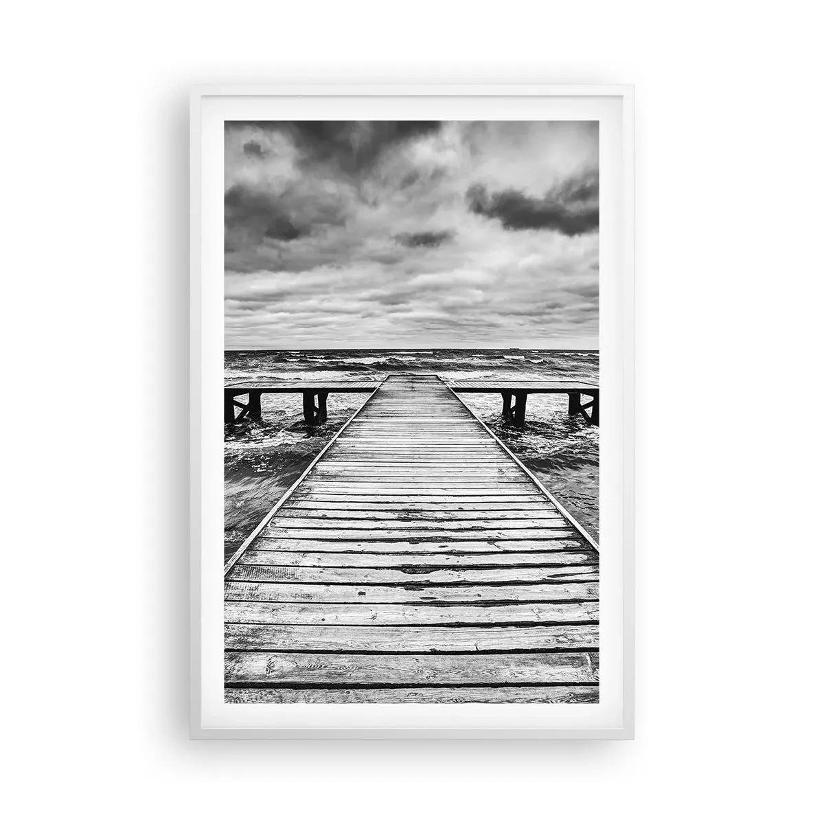 Plakat w białej ramie - Czekam na wiatr, co rozgoni… - 61x91 cm