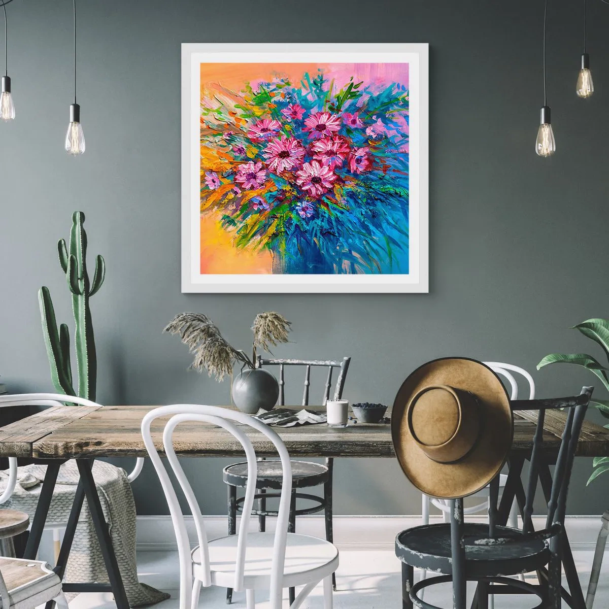 Plakat w białej ramie - Energia życia - 40x40 cm