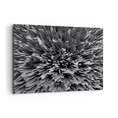 Obraz na płótnie - Abstrakcyjna struktura w odcieniach szarości - 100x70cm - Już ostrzej się nie da - Nowoczesna dekoracja ścienna do salonu, kuchni i sypialni ARTTOR